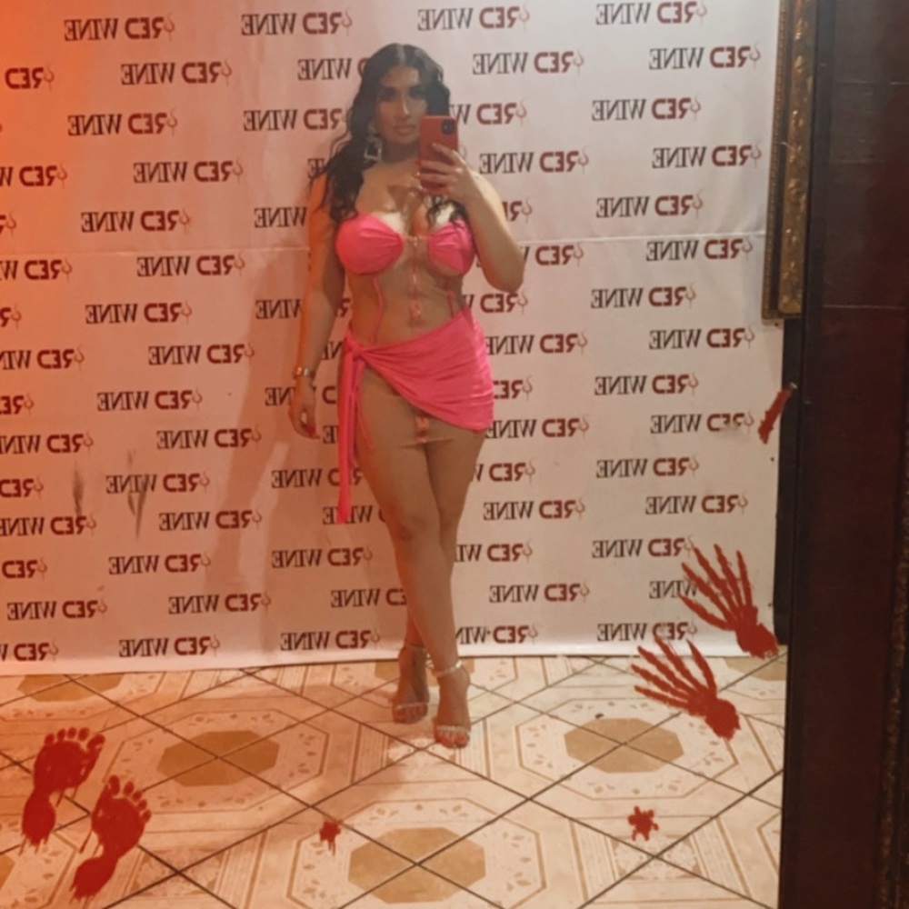 Pink sexy dress size small very stretchy
